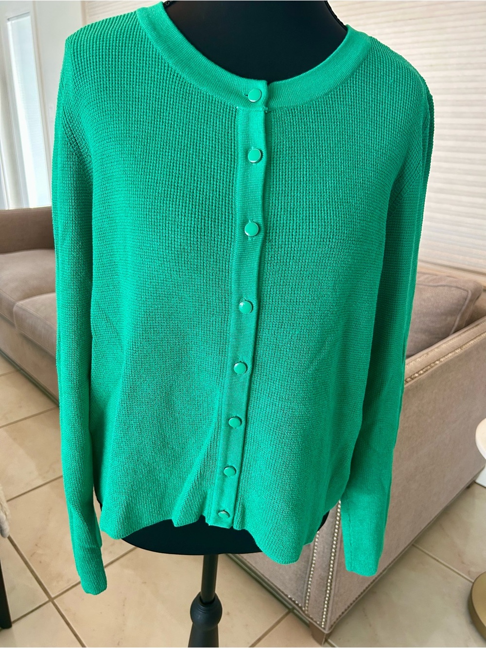 Cyrus Emerald Green Button-Front Cardigan